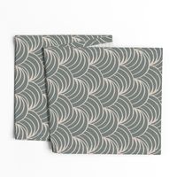 art deco gray geometric ocean waves