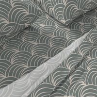 art deco gray geometric ocean waves