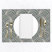 art deco gray geometric ocean waves