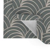 art deco gray geometric ocean waves