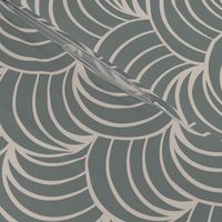 art deco gray geometric ocean waves