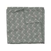 art deco gray geometric ocean waves