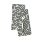 art deco gray geometric ocean waves