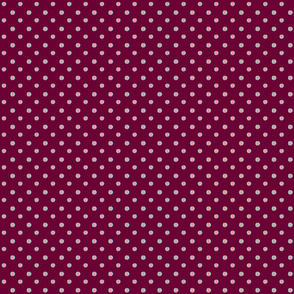 burgundy background with blue pink dots