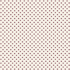 cream background with blue coral dashed dots