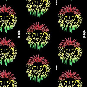 LION HEAD // REGGAE // RED YELLOW GREEN