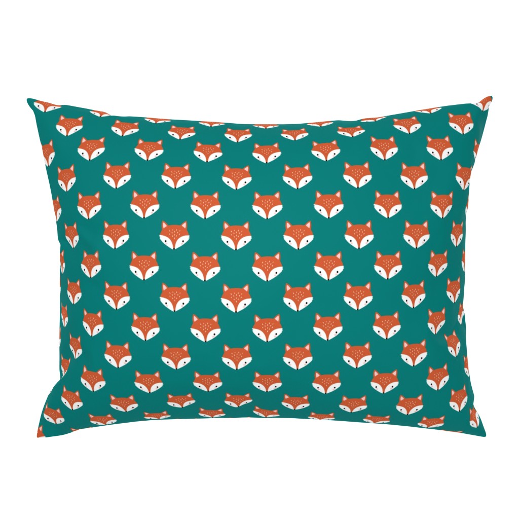 cute fox head - dark green