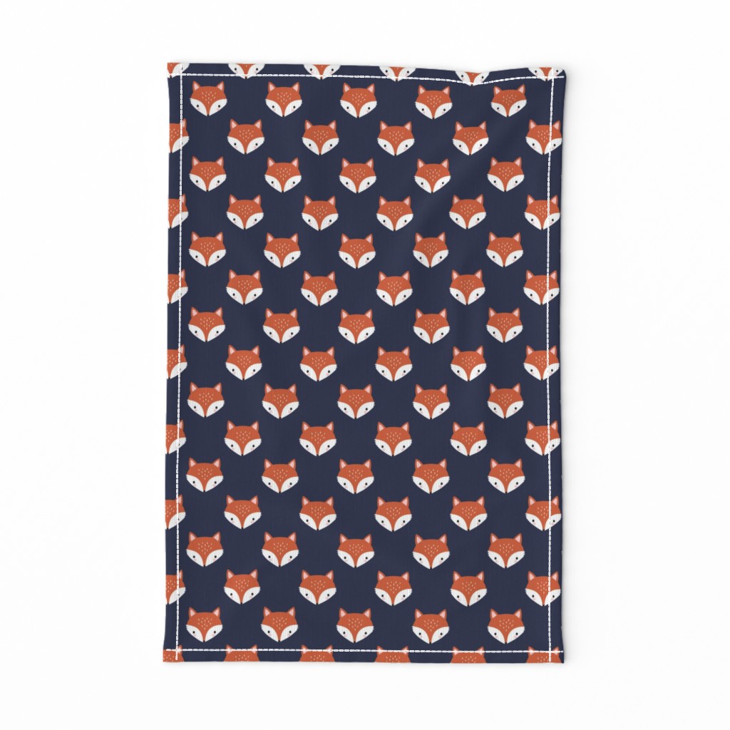 cute fox face - dark blue