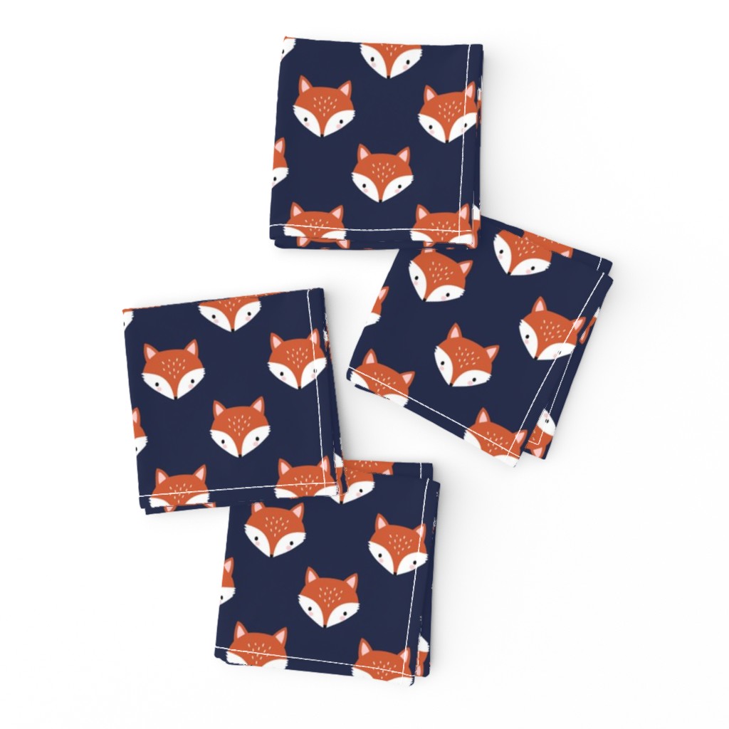 cute fox face - dark blue