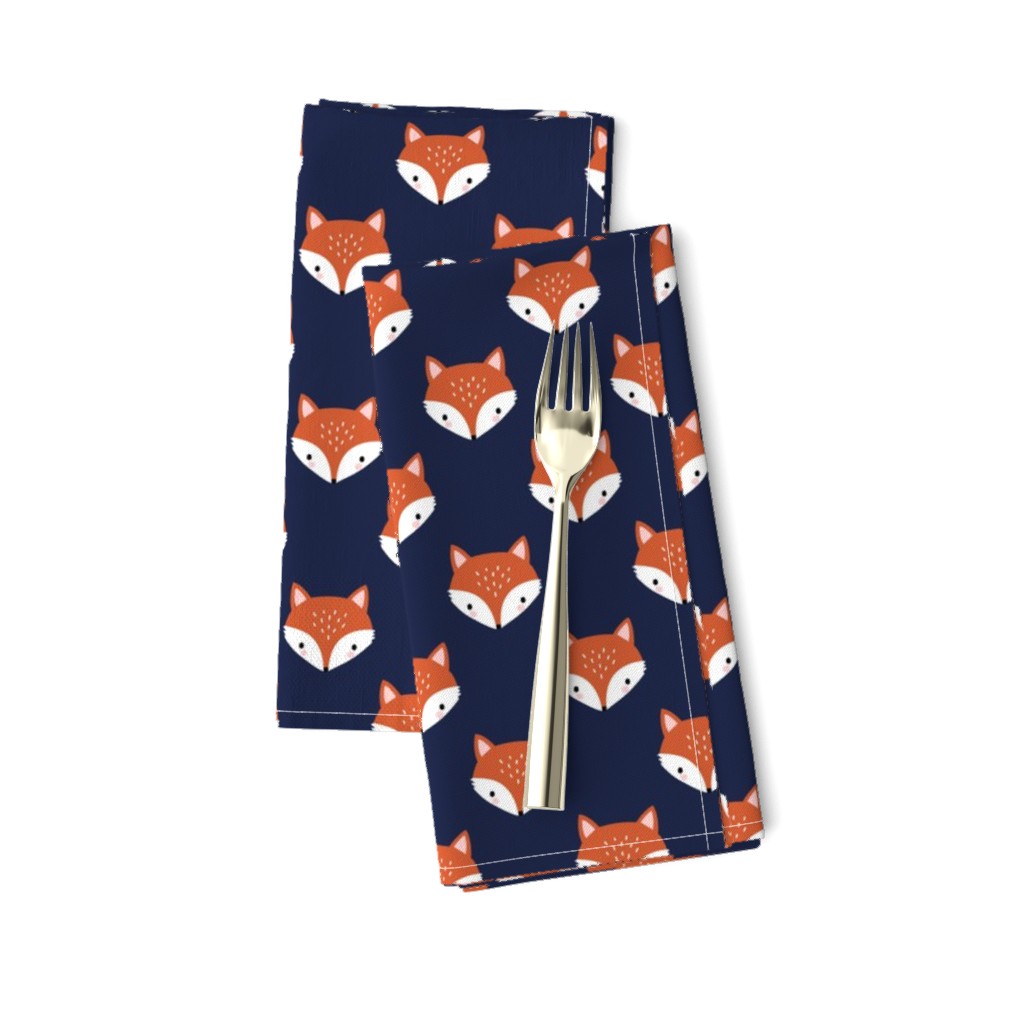 cute fox face - dark blue