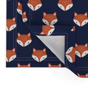 cute fox face - dark blue