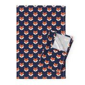 cute fox face - dark blue