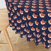 cute fox face - dark blue