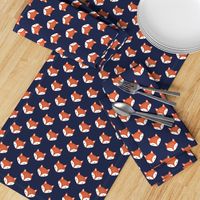 cute fox face - dark blue