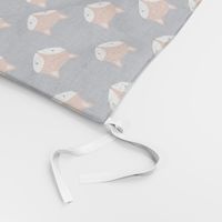 cute fox face - dark blue