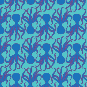 Octopus rows turquoise by Pippa Shaw