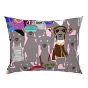 Big Dog Weim Nation Grey Ghost Weimaraner Hand-painted Pet Pattern on Pink