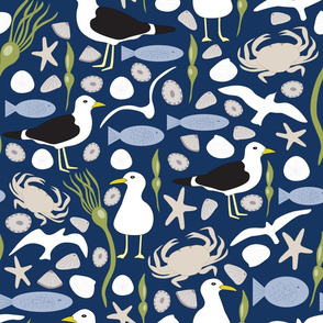 Vector Repeat Seaside Pattern