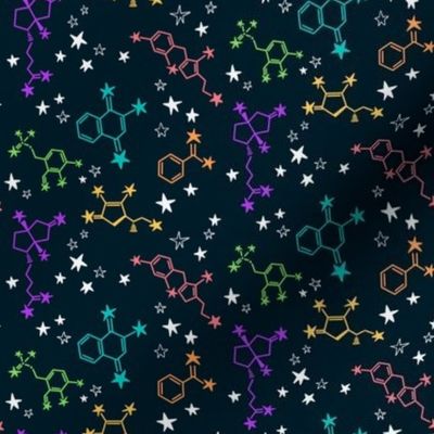 Molecule Galaxy - Scientific chemical structures of vitamins - small scale