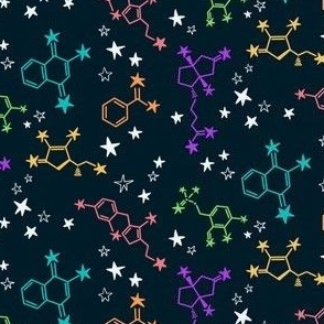 Molecule Galaxy - Scientific chemical structures of vitamins - small scale