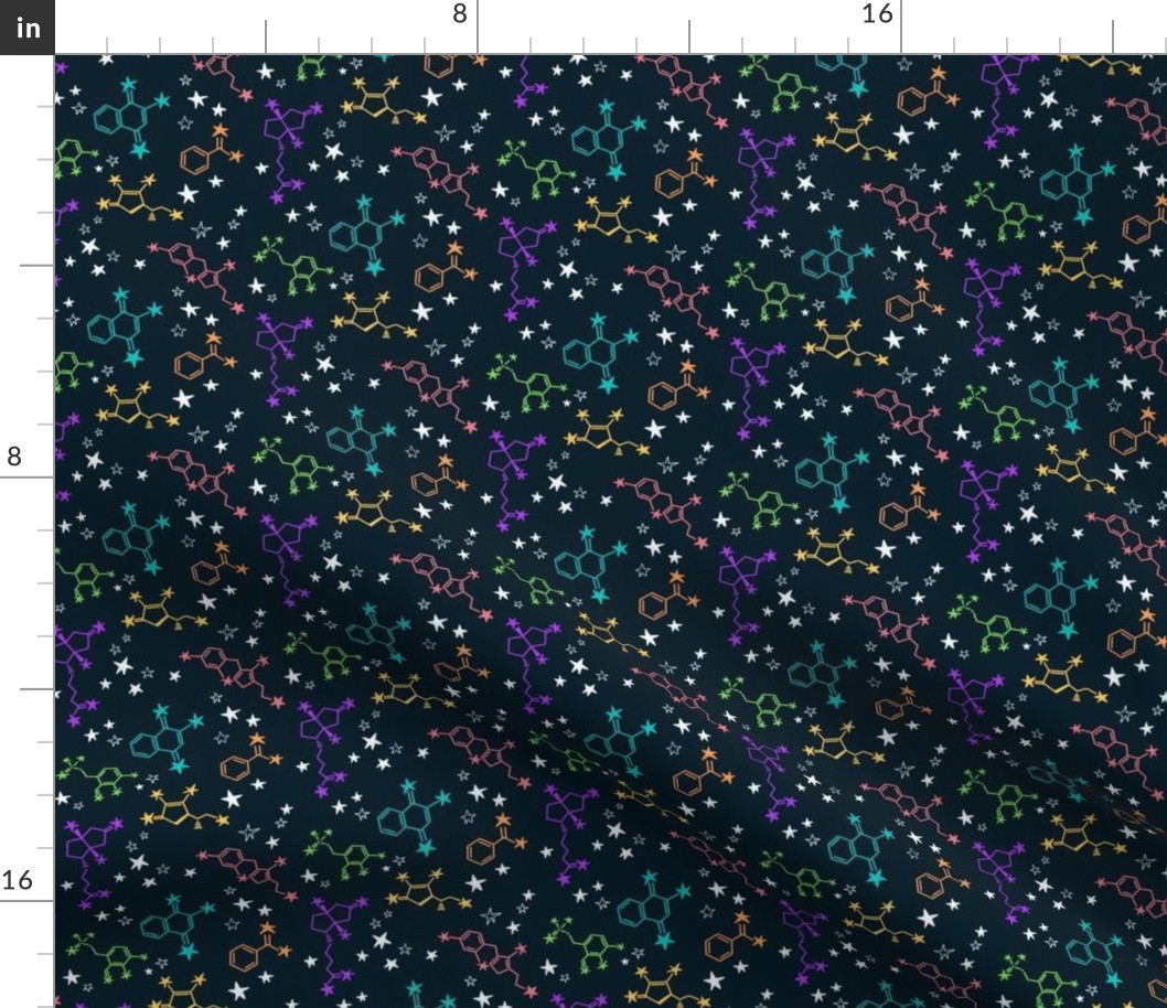 Molecule Galaxy - Scientific chemical structures of vitamins - small scale