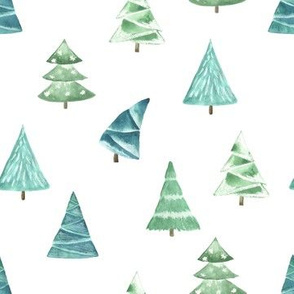 Christmas Pine Trees // White