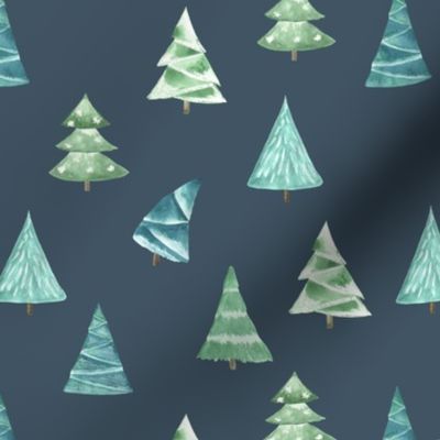 Christmas Pine Trees // Fiord Blue