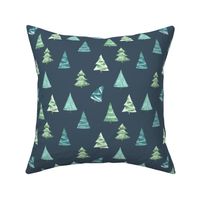 Christmas Pine Trees // Fiord Blue