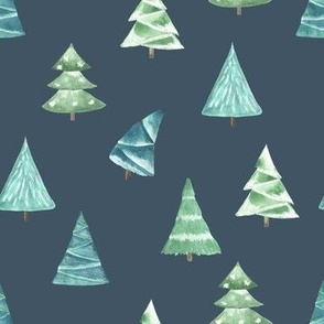 Christmas Pine Trees // Fiord Blue