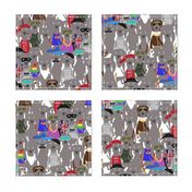 Small Print Dog Weim Nation Grey Ghost Weimaraner Hand-painted Pet Pattern on White