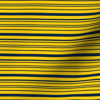 Horizontal  Stripes in Dark Blue and  Yellow Gold 