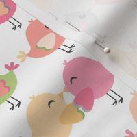 Happy Birdies – Pink Blush Gold Peach Birds, Girls Bedding, MEDIUM scale