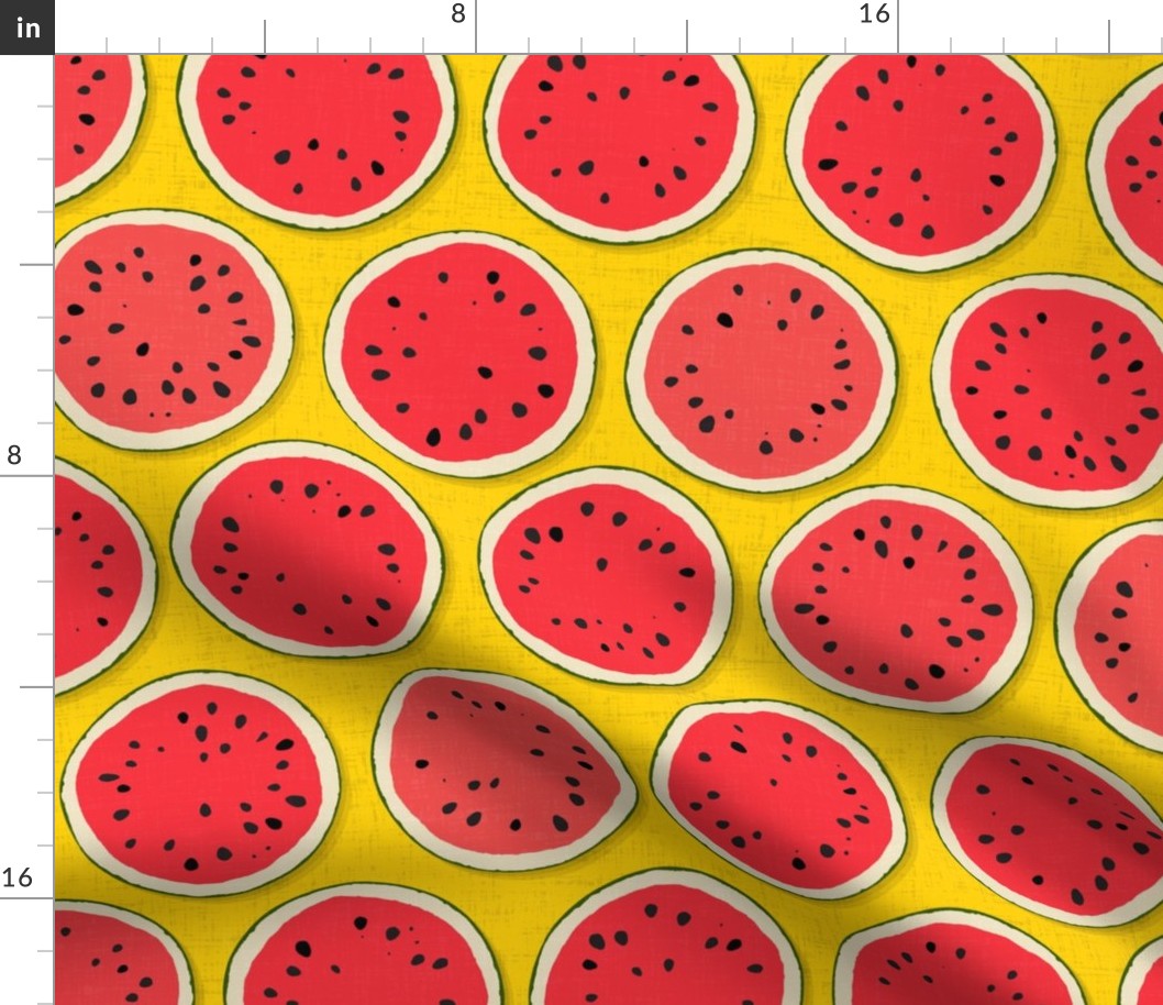 watermelon polka cadmium yellow