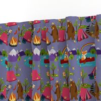 Camping Forest Animals - dusky purple