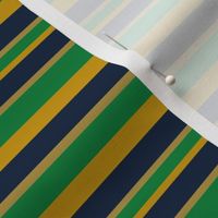 Horizontal Stripes in Gold Green and Blue