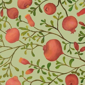 Pomegranate Garden {Pale Green} - large