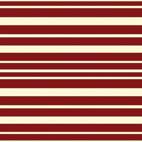 Crimson and Cream Horizontal Stripes