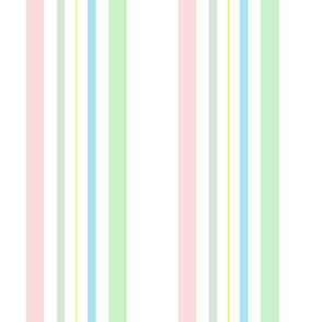 Tropical stripes pattern in green and blush. Part of the coordinated collection “Watercolor and Stripes"