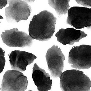 Noir spots • black and white watercolor stains