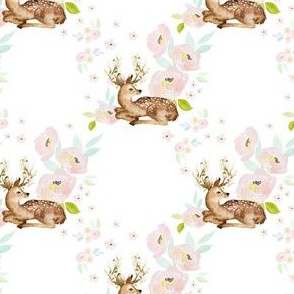 4" Blush Floral Deer