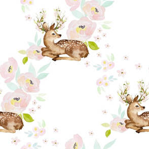 18" Blush Floral Deer