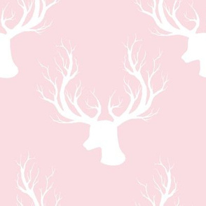 8" White Deer Darker Pink Back