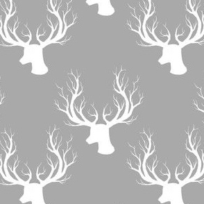 4" White Deer Grey Back