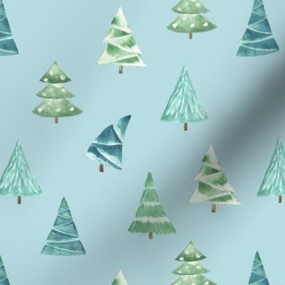 Christmas Pine Trees // Ice Blue
