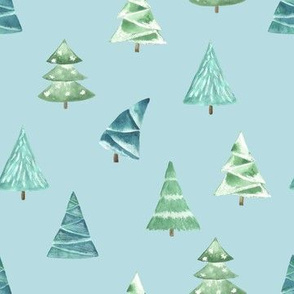 Christmas Pine Trees // Ice Blue
