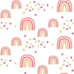 Happy Rainbows – Pink Peach Gold Blush, SMALLER scale