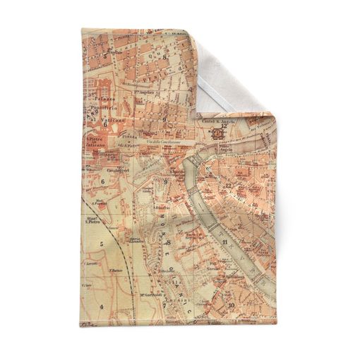 Rome, Italy map - vintage, large (yard)