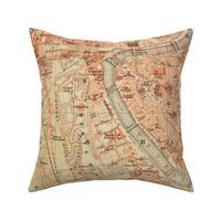 Rome, Italy map - vintage, large (yard)