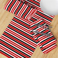 Red White and  Black Horizontal Stripes 