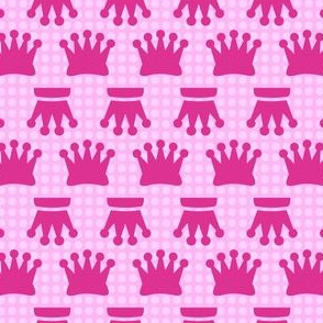 Crowns on Pink Polka Dots